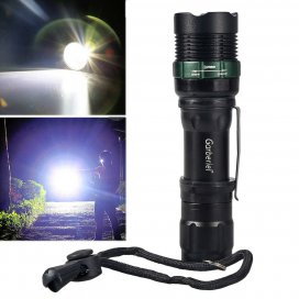Tactical T6 Flashlight Super Bright LED Rechargeable Zoom Torch Light Aluminum
